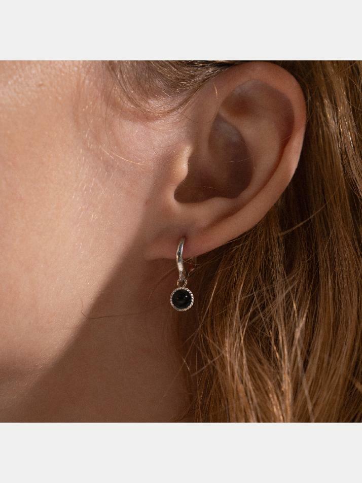 제이누이 오닉스 드롭 귀걸이 silver