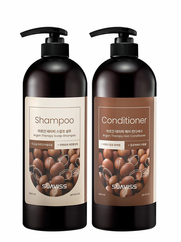 수아비스 아르간 테라피 스칼프 샴푸&컨디셔너 세트 1000ml