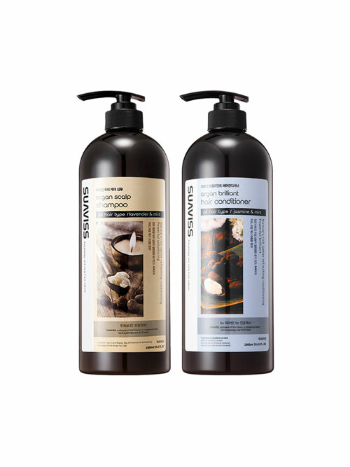 수아비스 아르간 샴푸&amp;amp;amp;컨디셔너 1000ml 세트