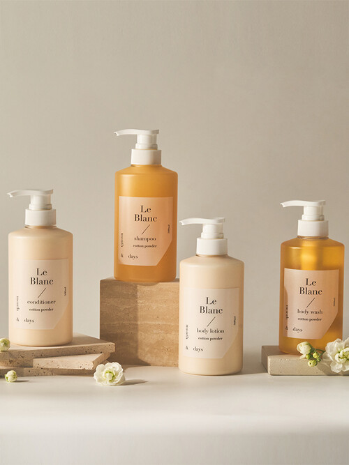 먼스앤데이즈 르 블랑 풀패키지(샴푸500ml+컨디셔너500ml+바디워시500ml+바디로션500ml)