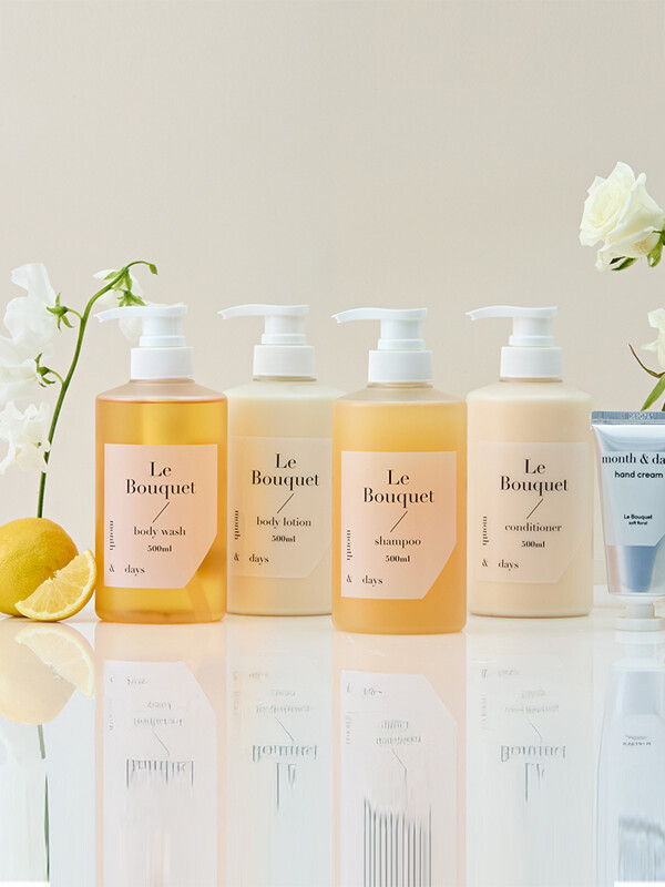 먼스앤데이즈 르 부케 풀패키지(샴푸 500ml +컨디셔너 500ml +바디워시 500ml +바디로션  500ml)