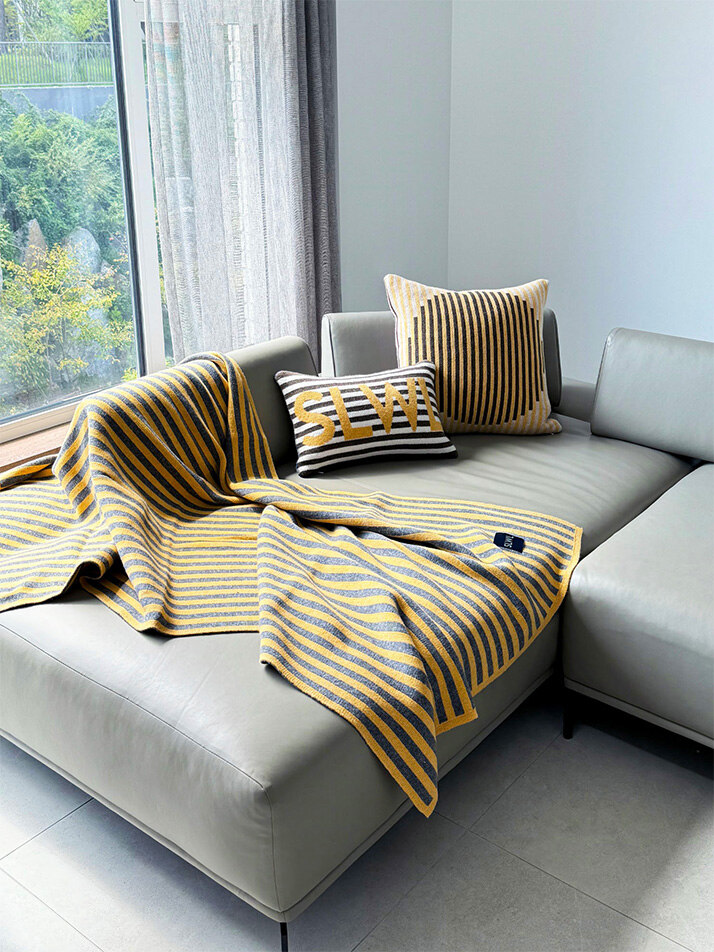 Yellow / Gray Blanket