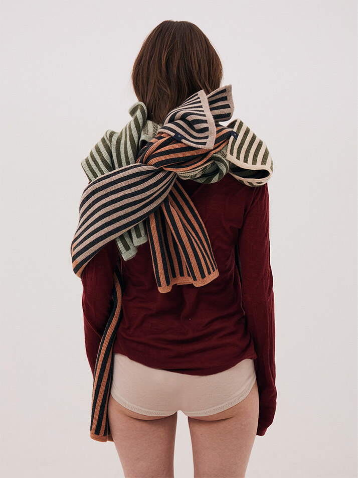 Half & Half Orange/Beige Small Blanket