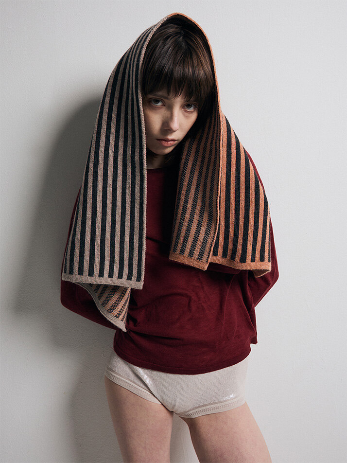 Half & Half Orange/Beige Small Blanket