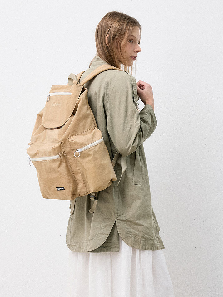 크라프얀 박시 포켓 백팩 노마드베이지