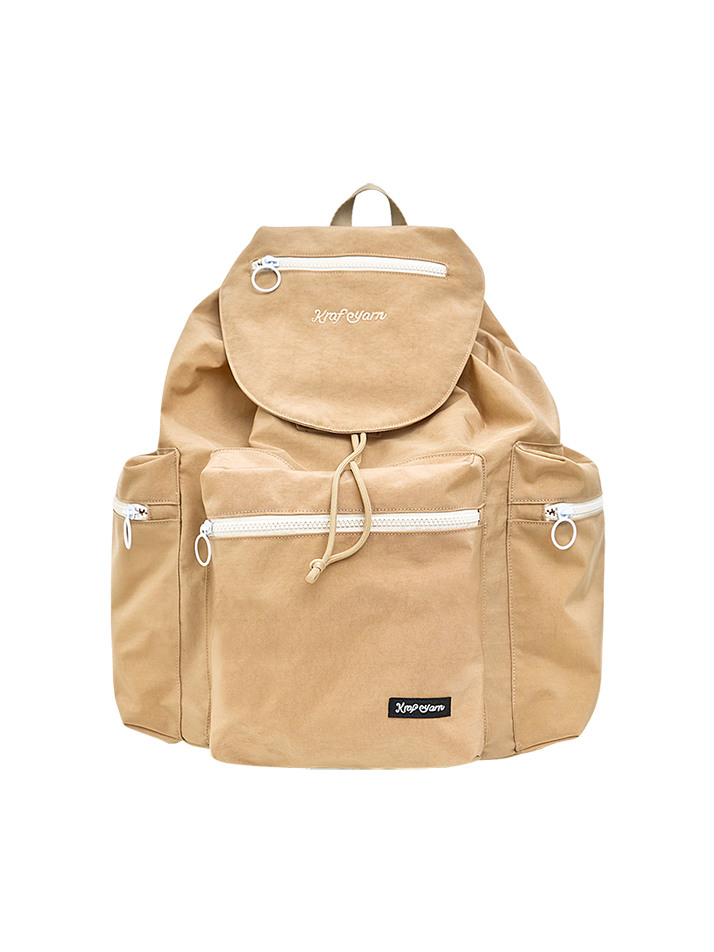 크라프얀 박시 포켓 백팩 노마드베이지