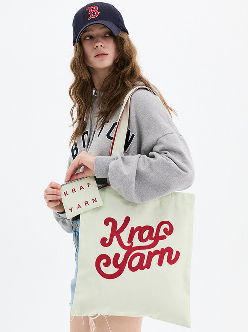 크라프얀 코튼 로고 에코백 오트밀