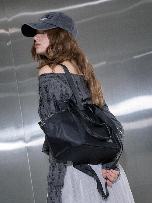 크라프얀 3WAY 토트앤 숄더 백팩  쉐도우블랙