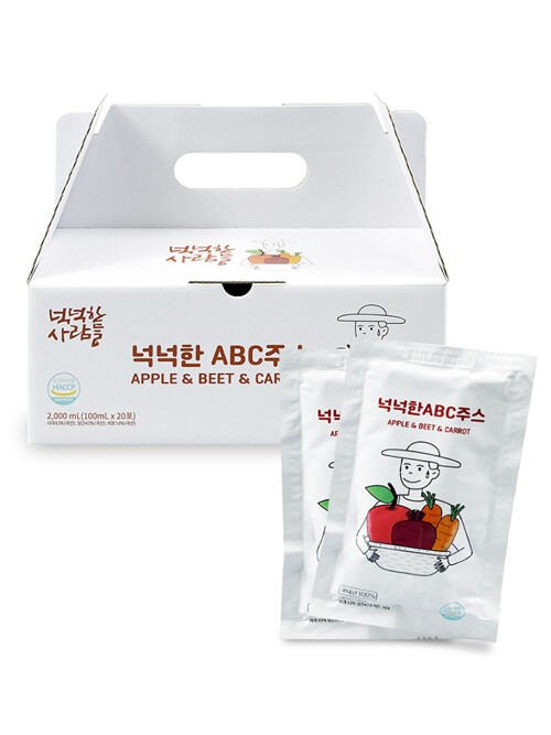 [넉넉한사람들] 100% 국내산 NFC 착즙 넉넉한 ABC 주스 100ml x 20입