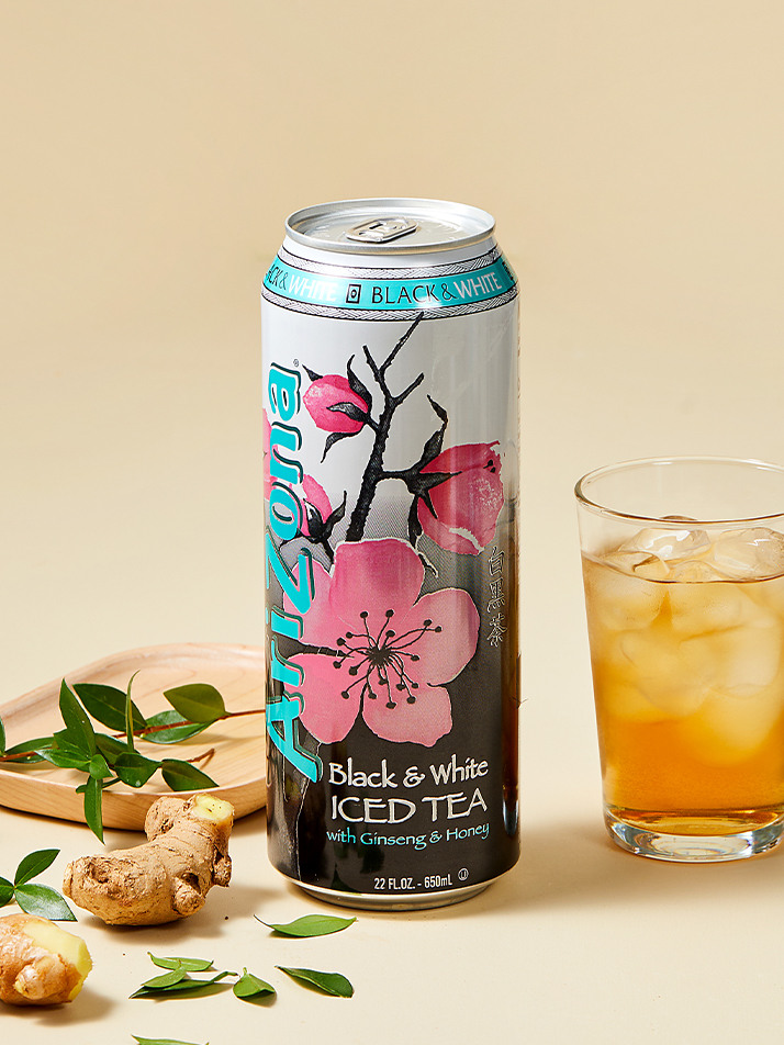 [아리조나] 블랙 앤 화이트 아이스드티 위드 진생 앤 허니 650ml x 12입