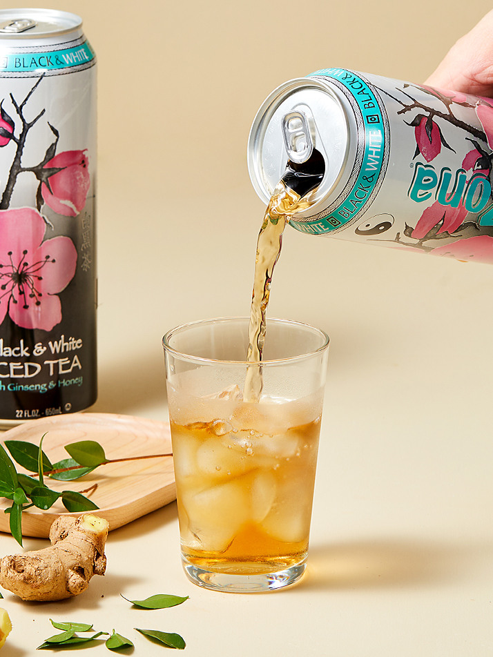 [아리조나] 블랙 앤 화이트 아이스드티 위드 진생 앤 허니 650ml x 12입