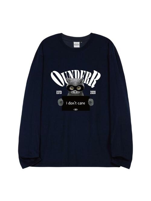 THUG 오버핏 롱 슬리브 [네이비]