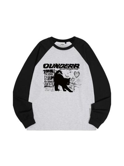 모노 컬렉션 캣 래글런 오버핏 롱 슬리브 [블랙]