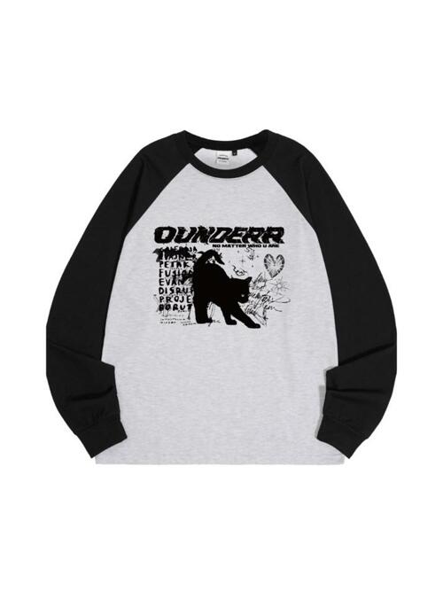 모노 컬렉션 캣 래글런 오버핏 롱 슬리브 [블랙]