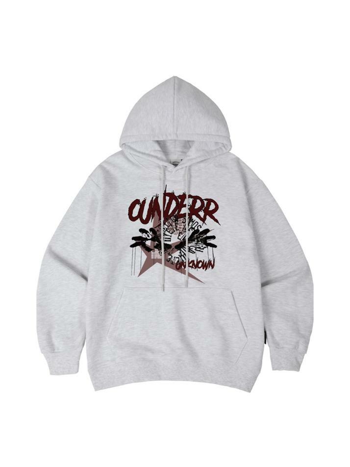 핑거 오버핏 후드 티셔츠 [화이트 메란지]