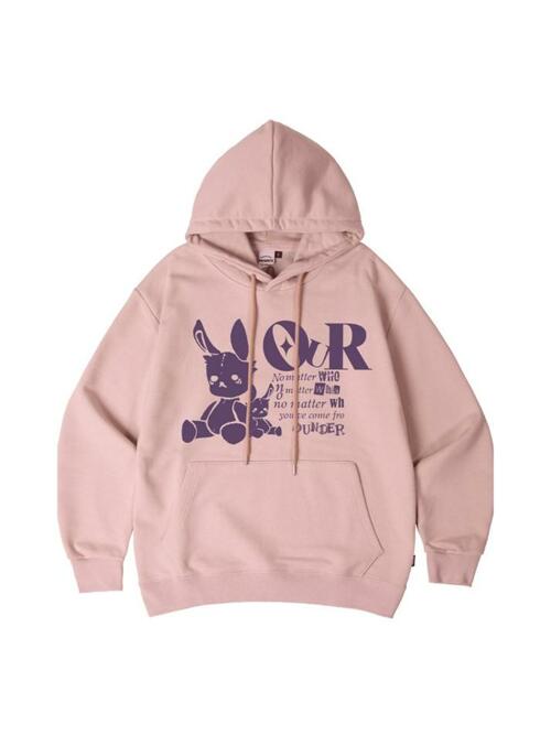 RADDY 오버핏 후드 티셔츠 티셔츠 [핑크]