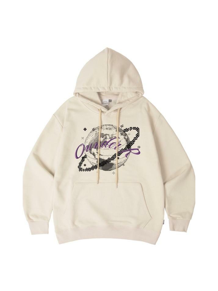 PLANET 오버핏 후드 티셔츠 [크림]
