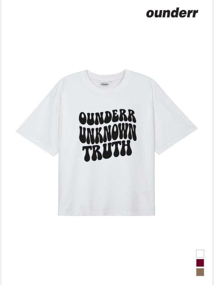 언노운 오버핏 반팔 티셔츠 (화이트)