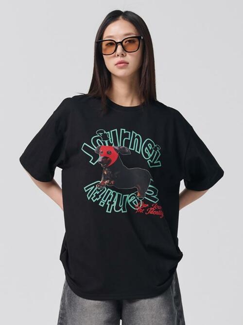 MASK PUPPY 반팔 티셔츠 (블랙)