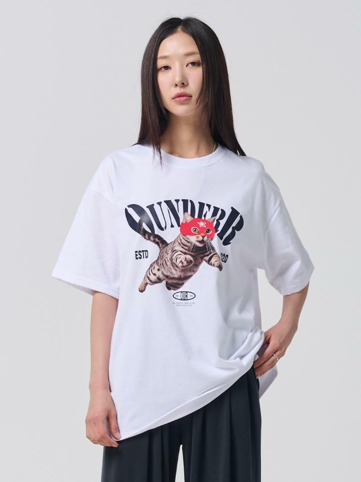 MASK FLYING CAT 반팔 티셔츠 (화이트)