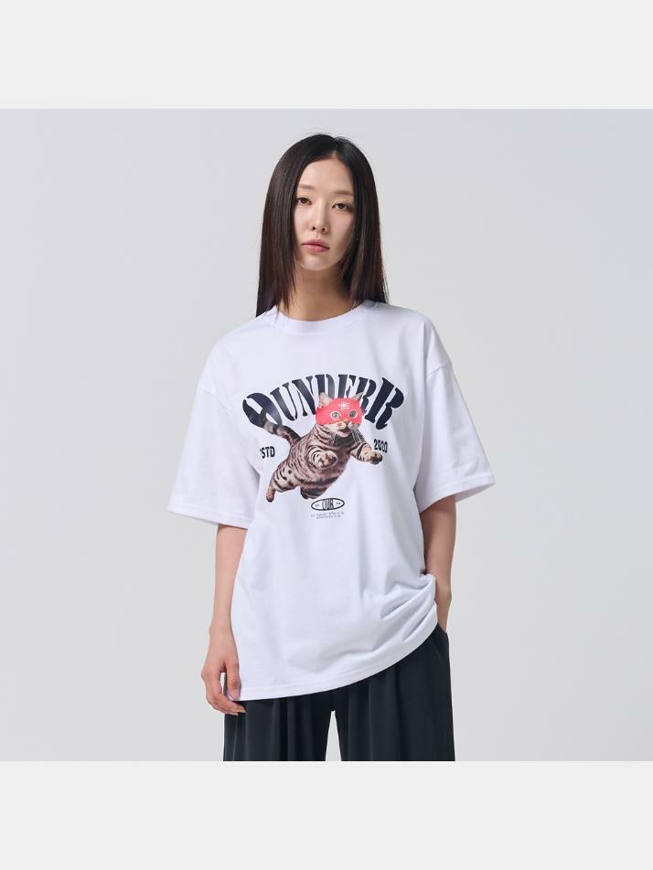 MASK FLYING CAT 반팔 티셔츠 (화이트)