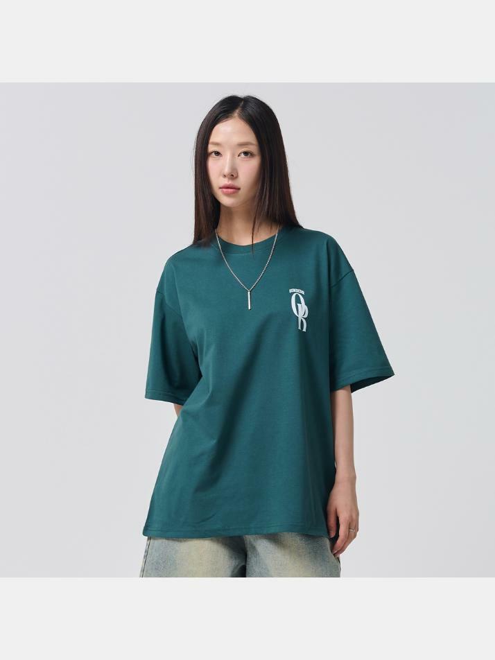 OR 빅 로고 오버핏 반팔 티셔츠 (그린)
