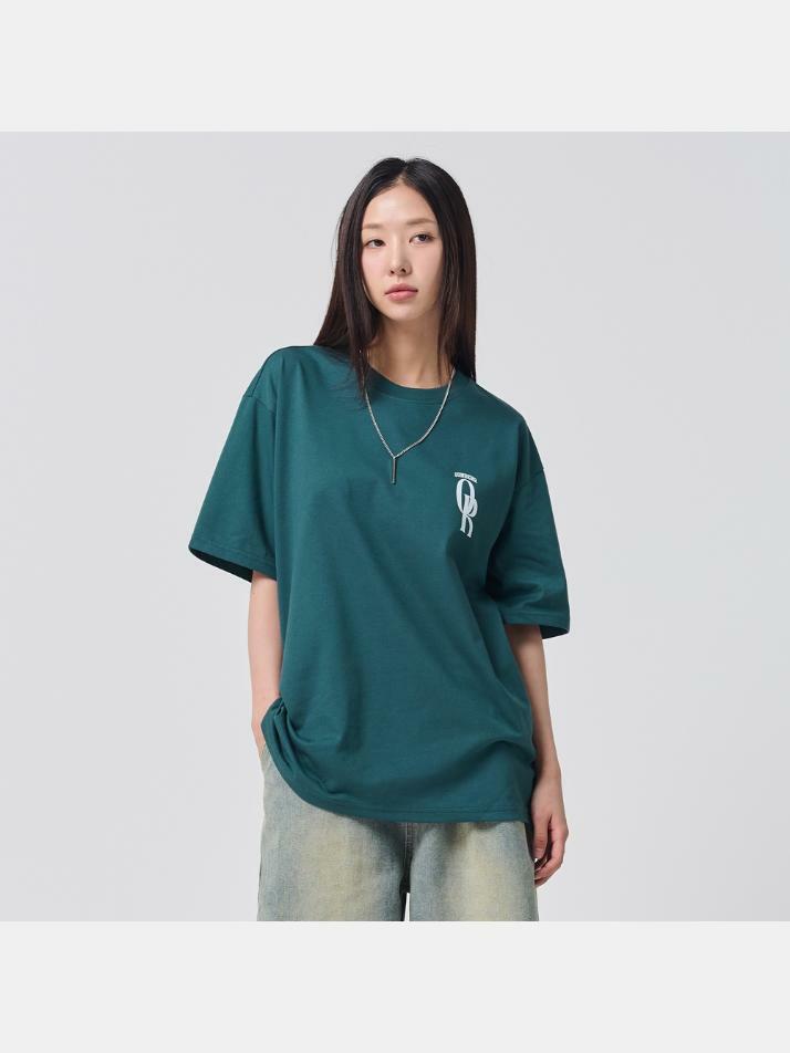 OR 빅 로고 오버핏 반팔 티셔츠 (그린)
