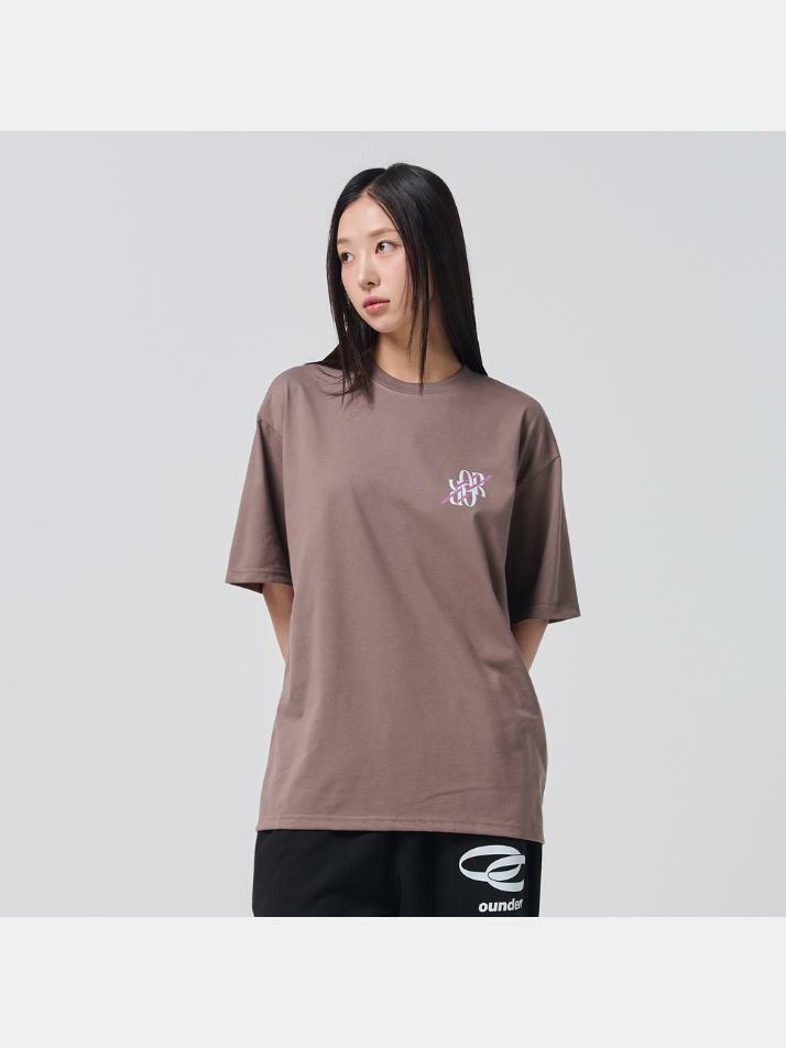 REVERSE OR 로고 오버핏 반팔 티셔츠 (모카)