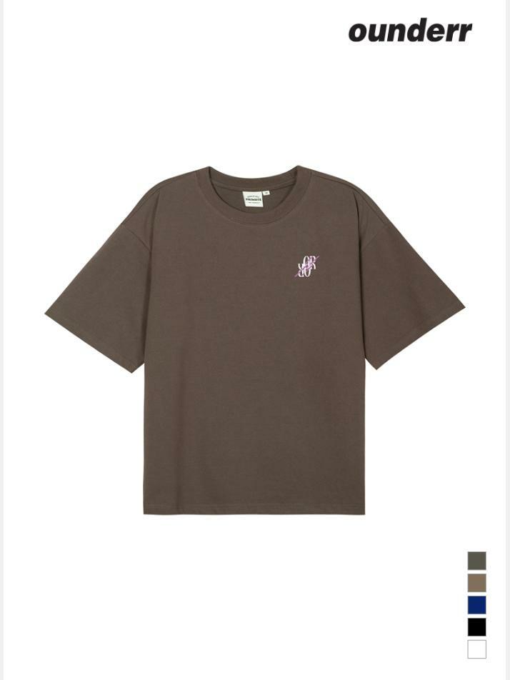 REVERSE OR 로고 오버핏 반팔 티셔츠 (모카)