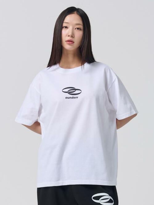 REVERSE 서클 로고 오버핏 반팔 티셔츠 (화이트)