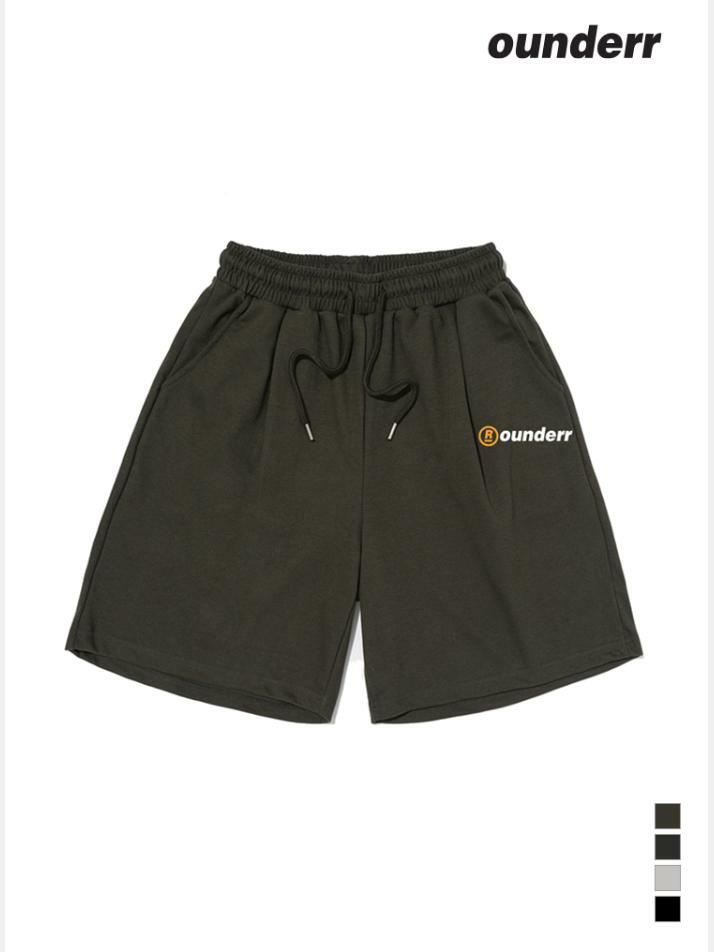 MINI 레터링 로고 하프 팬츠 (카키)