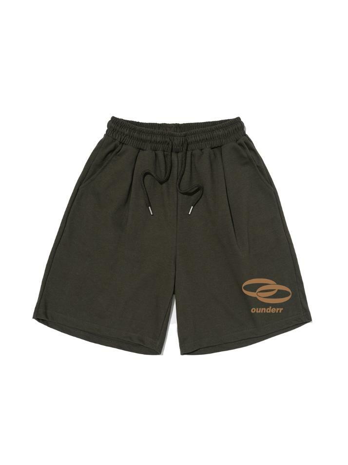 REVERSE 서클 로고 하프 팬츠 (카키)