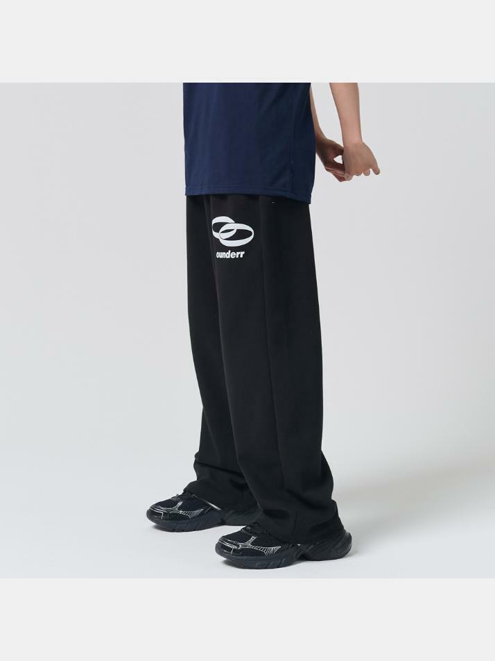 REVERSE 서클 로고 와이드 팬츠 (블랙)