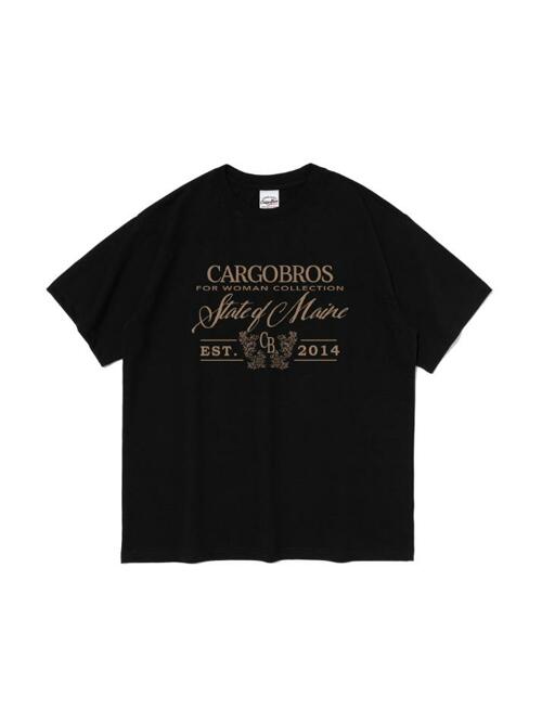 스테이트 오브 메인 레터링 반팔 티셔츠 (블랙)