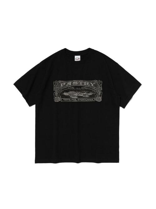 페이스트리 디저트 레터링 반팔 티셔츠 (블랙)