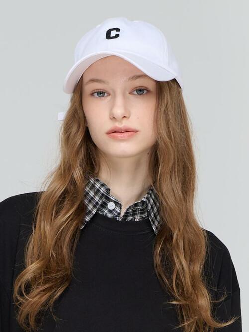 로고 포인트 볼캡 (화이트)