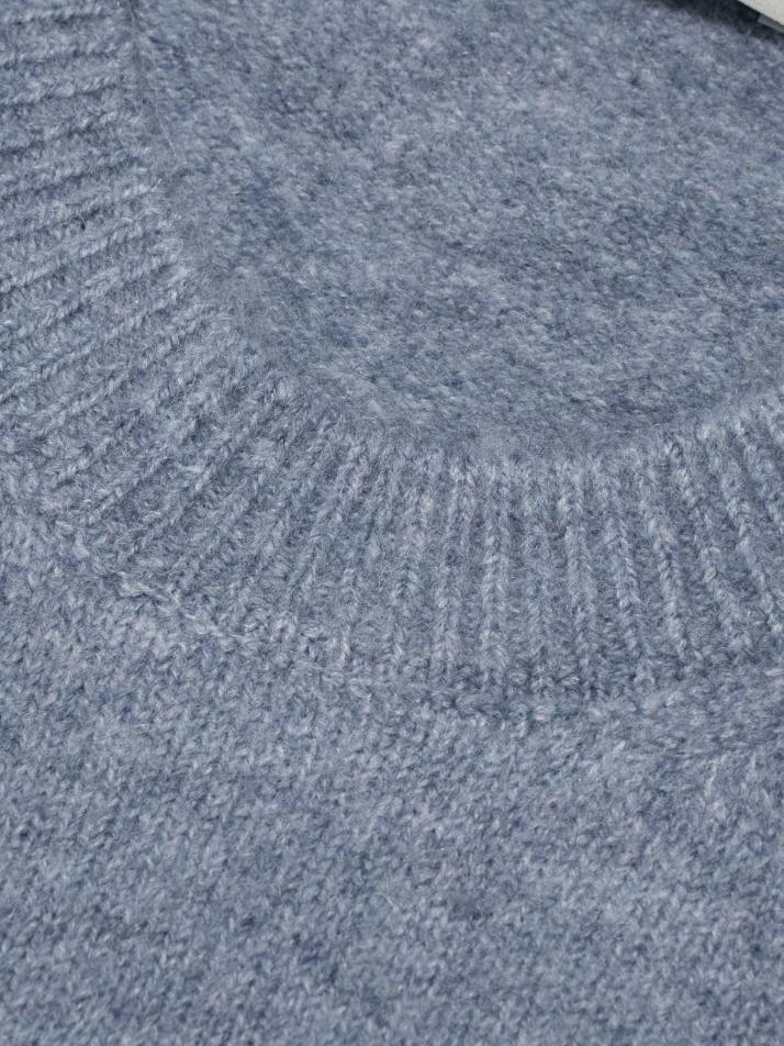 소프트 베이직 라운드 니트 (블루)