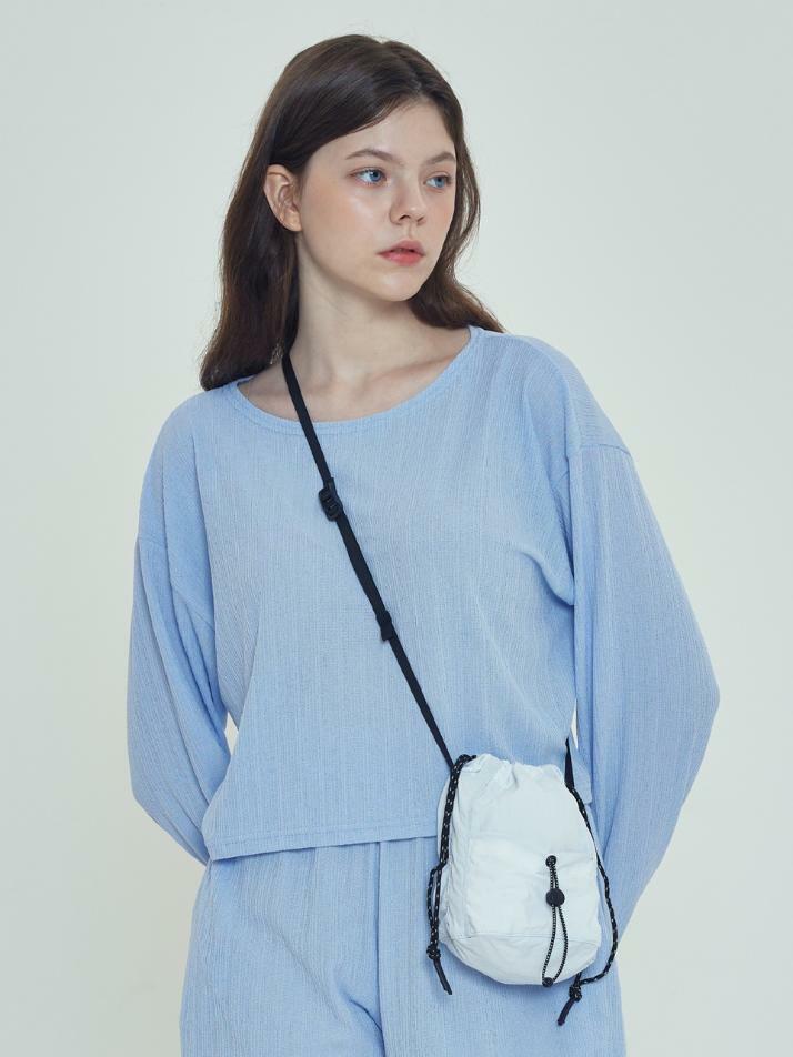 포켓 스트링 미니 크로스백 (화이트)