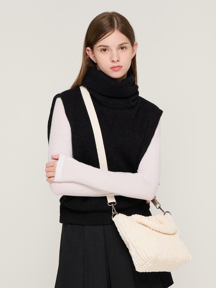 코듀로이 토트 미니 크로스백 (아이보리)