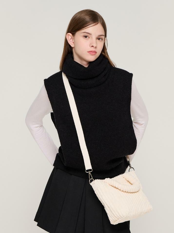 코듀로이 토트 미니 크로스백 (아이보리)