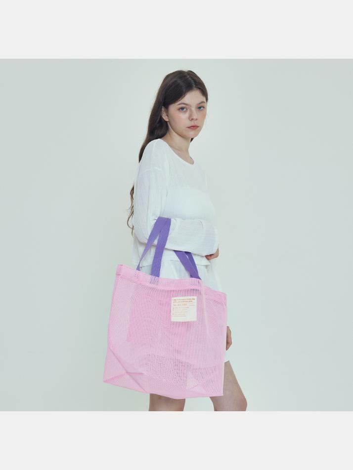 투 컬러 매쉬 멀티 백 (핑크/퍼플)