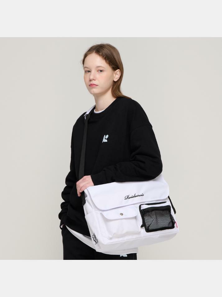 허쉬 메쉬 포켓 크로스 메신저백 (화이트)