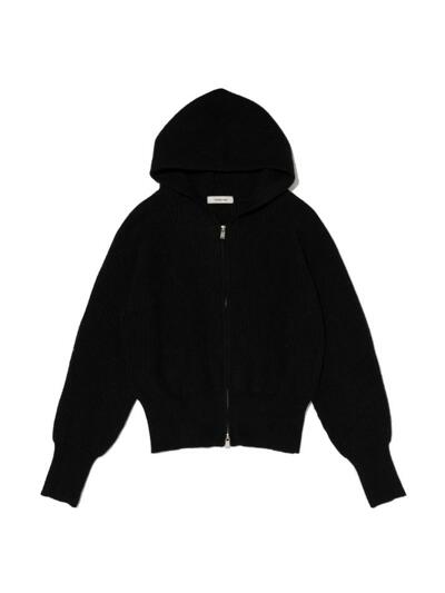 투웨이 골지 카디건 후드집업 니트 (블랙)