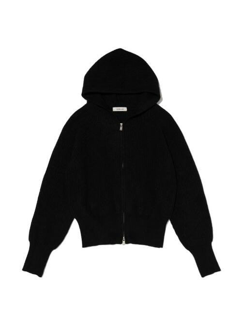 투웨이 골지 카디건 후드집업 니트 (블랙)