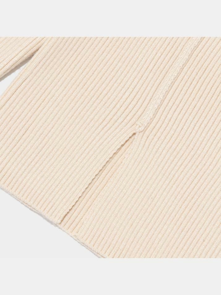 스카프 세트 라운드 넥 골지 니트 (아이보리)