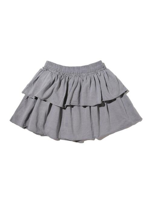 피그먼트 티어드 미니 스커트 (그레이)