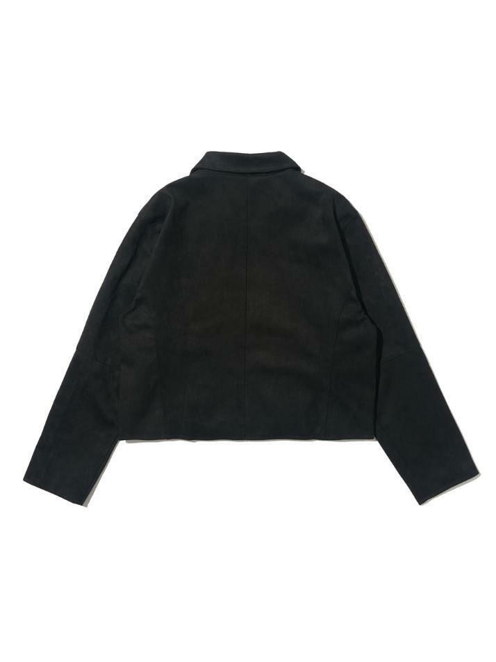 미니멀 크롭 스웨이드 자켓 (블랙)