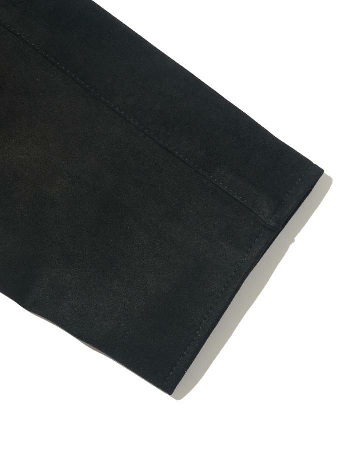 미니멀 크롭 스웨이드 자켓 (블랙)