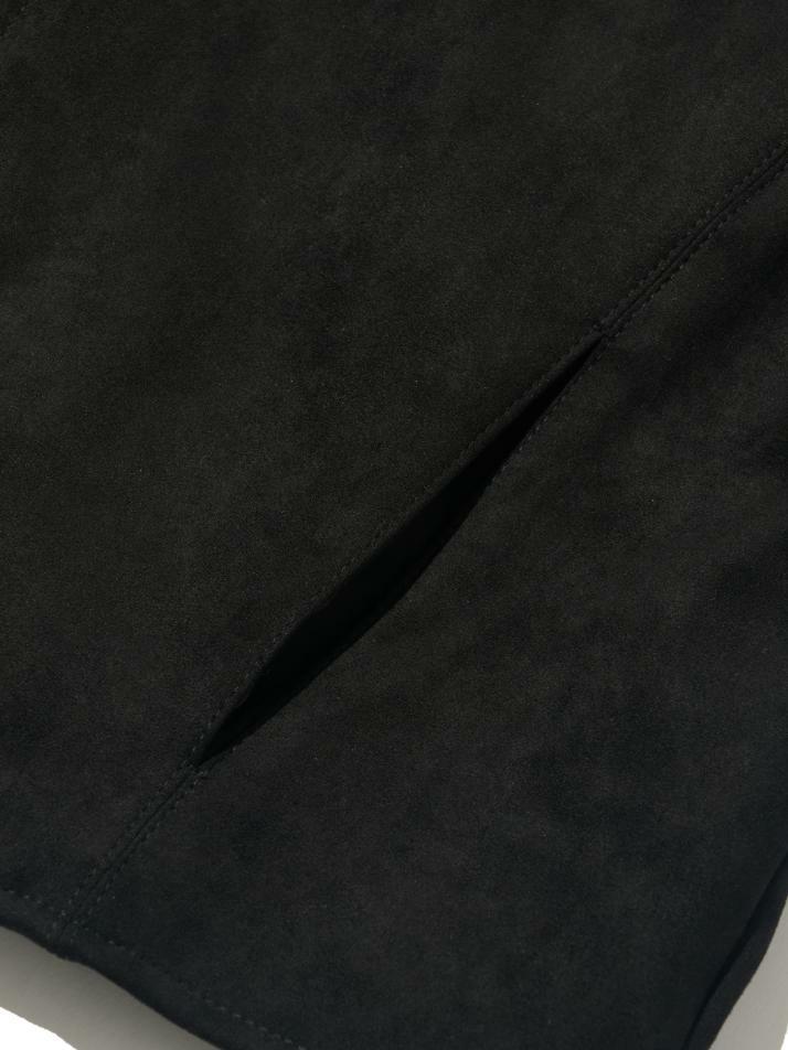 미니멀 크롭 스웨이드 자켓 (블랙)