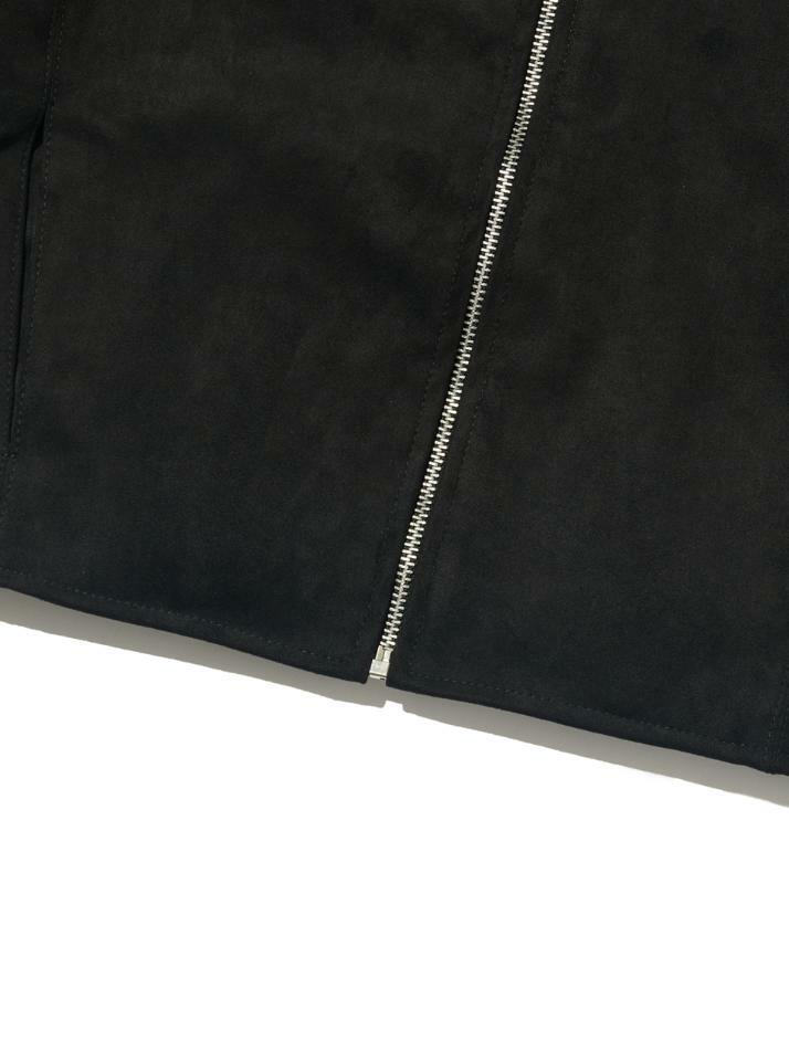 미니멀 크롭 스웨이드 자켓 (블랙)